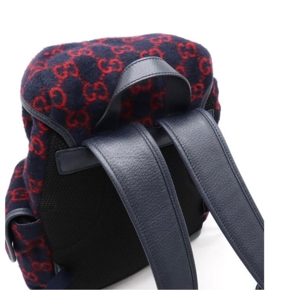 SOLD! Gucci Wool Monogram Backpack Like  New! 16.5 by 10.5 - Picture 10 of 12